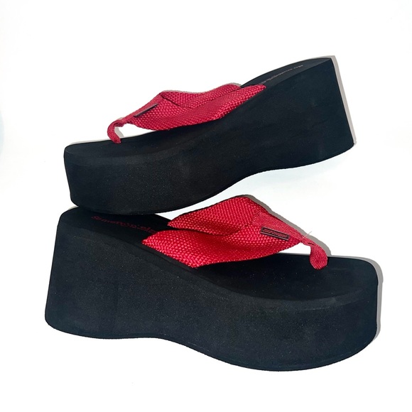Skechers Something’ Else Vintage Chunky 3” Platform Sandals Flip Flops Sz 8 - Picture 1 of 8